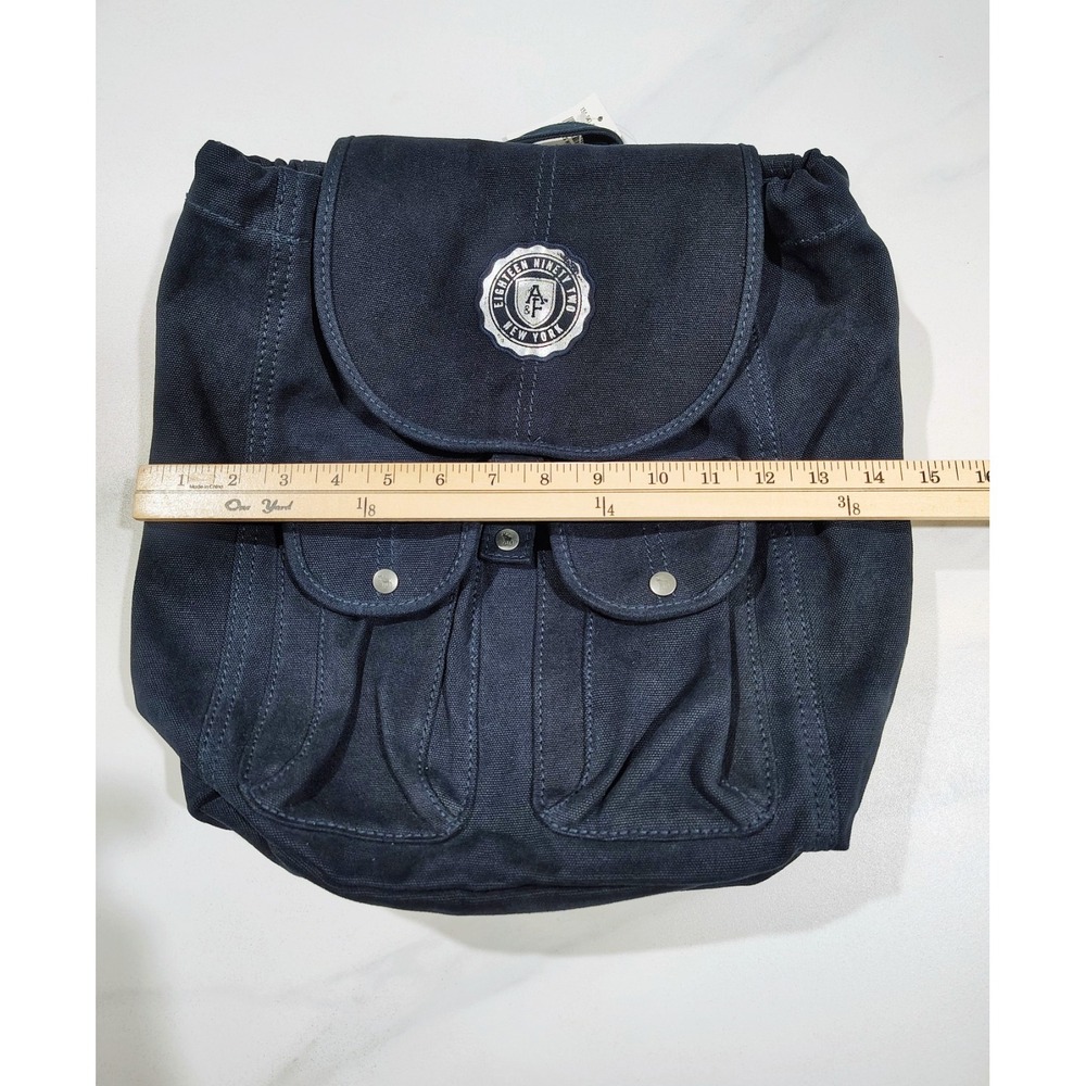 Abercrombie & Fitch Backpback navy blue womens Messenger bag purse Canvas - Picture 12 of 12